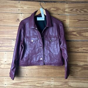 Women's Burgundy Vegan Leather